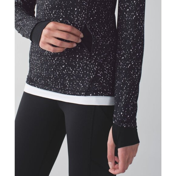 LULULEMON Go The Distance 1/2 Zip Jacket 8 Running Thumbholes Active Black Pink - Picture 4 of 8
